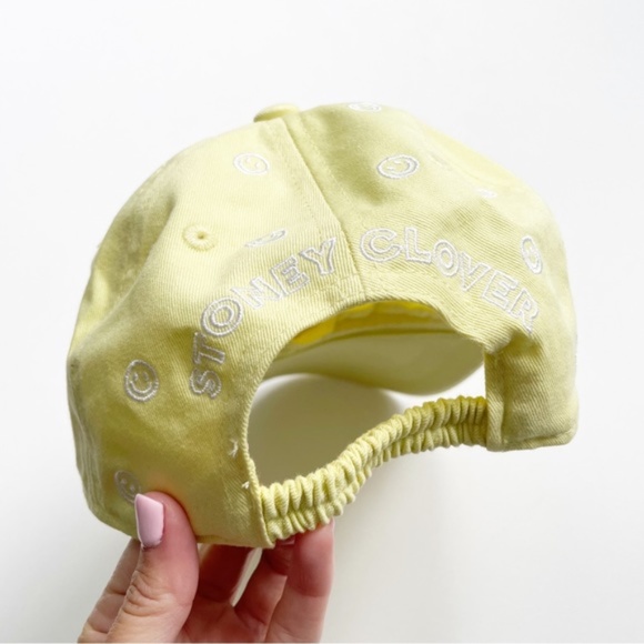 SOLD - Stoney Clover Lane Smiley Face Baseball Hat Pastel Yellow - Picture 4 of 6